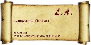 Lampert Arion névjegykártya